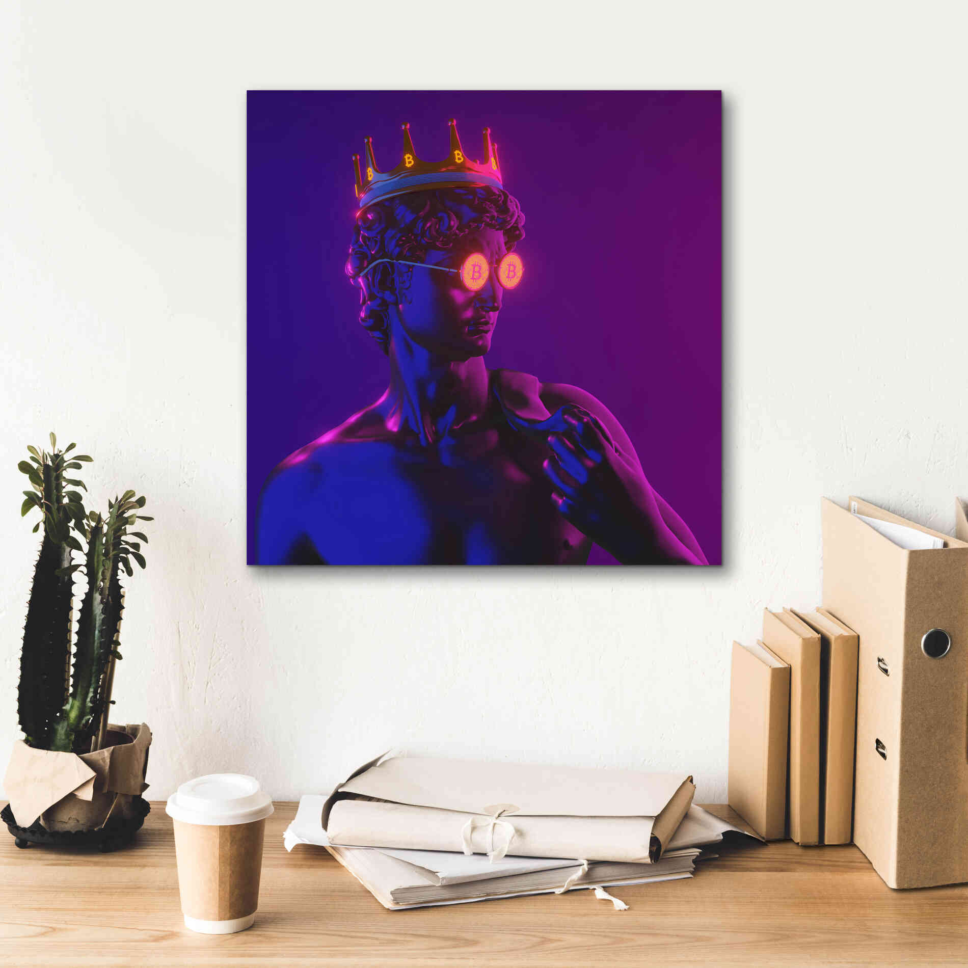 'Michelangelo Bitcoin David' by Epic Portfolio, Canvas Wall Art,18x18