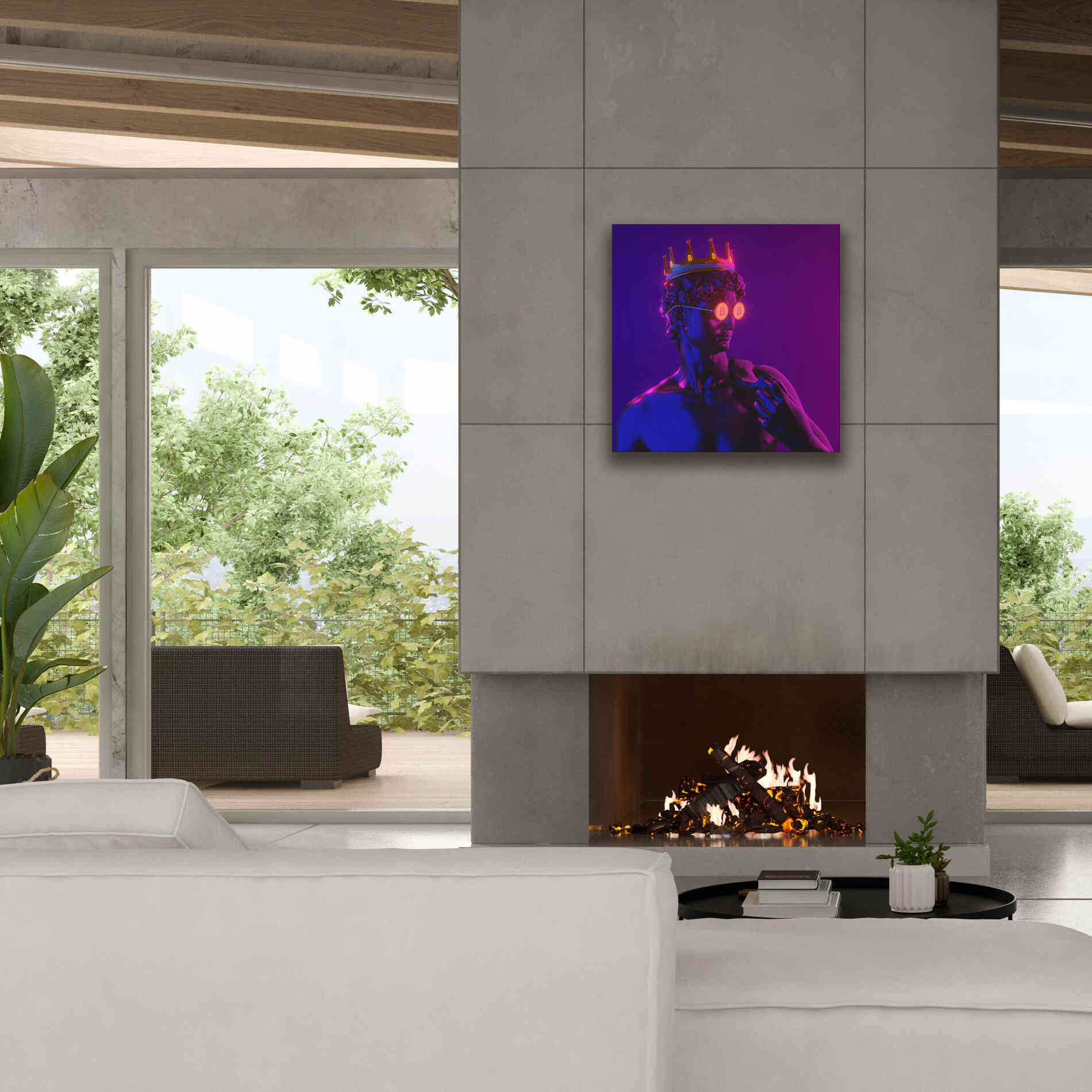 'Michelangelo Bitcoin David' by Epic Portfolio, Canvas Wall Art,26x26