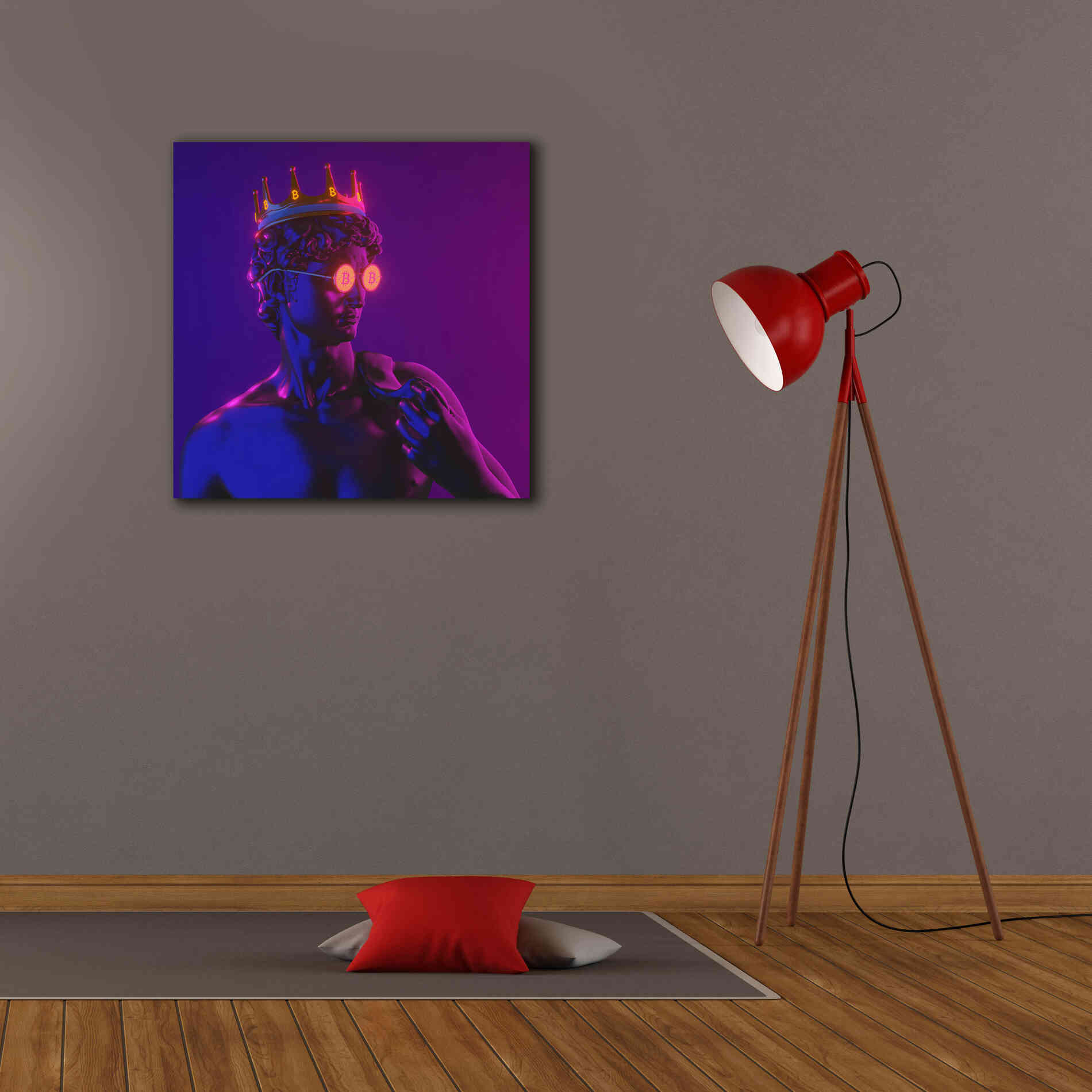 'Michelangelo Bitcoin David' by Epic Portfolio, Canvas Wall Art,26x26