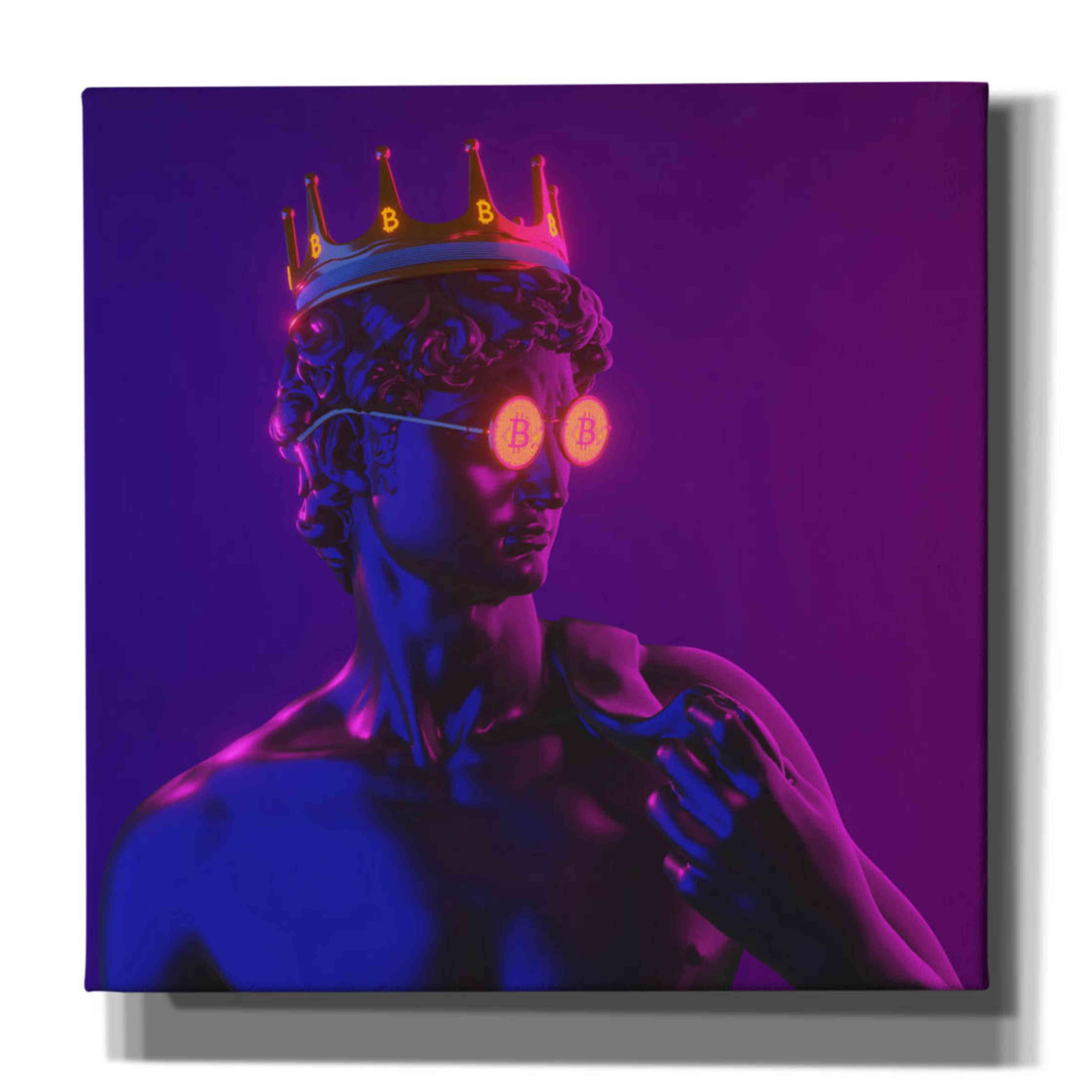 'Michelangelo Bitcoin David' by Epic Portfolio, Canvas Wall Art
