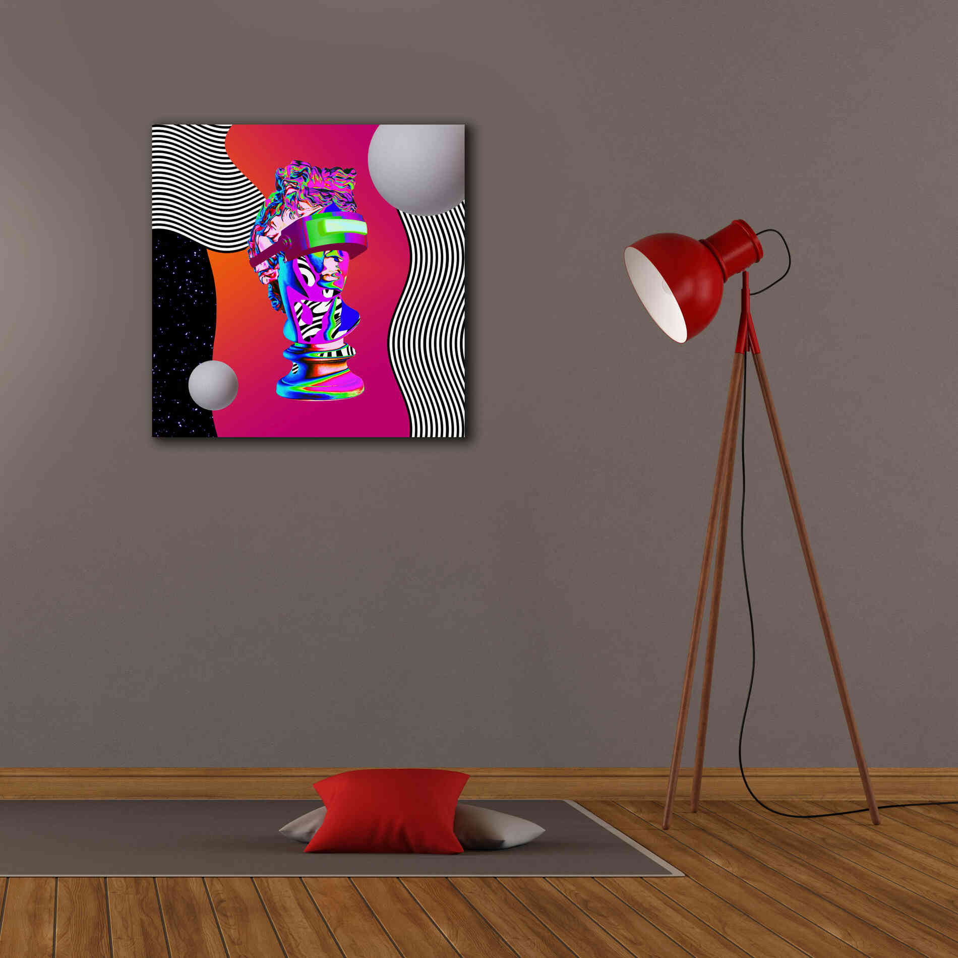 'Cyberpunk David ' by Epic Portfolio, Canvas Wall Art,26x26