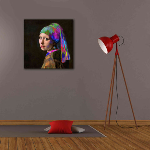 Image of 'Colorful Girl with a Pearl Earring' by Epic Portfolio, Giclee Canvas Wall Art,26x26