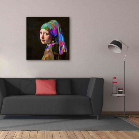 Image of 'Colorful Girl with a Pearl Earring' by Epic Portfolio, Giclee Canvas Wall Art,37x37