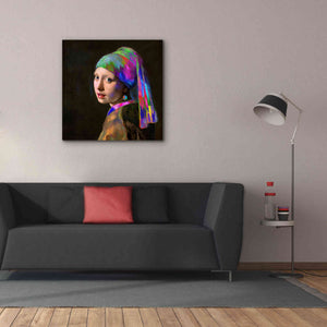 'Colorful Girl with a Pearl Earring' by Epic Portfolio, Giclee Canvas Wall Art,37x37