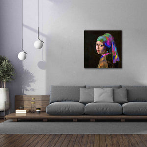 'Colorful Girl with a Pearl Earring' by Epic Portfolio, Giclee Canvas Wall Art,37x37