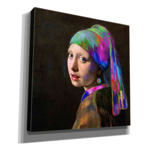 'Colorful Girl with a Pearl Earring' by Epic Portfolio, Giclee Canvas Wall Art