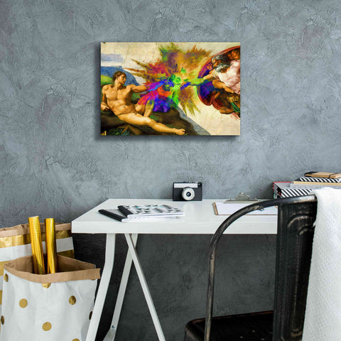 Image of 'Michelangelo - Creation of Adam Colorful I' by Epic Art Portfolio, Canvas Wall Art,18x12