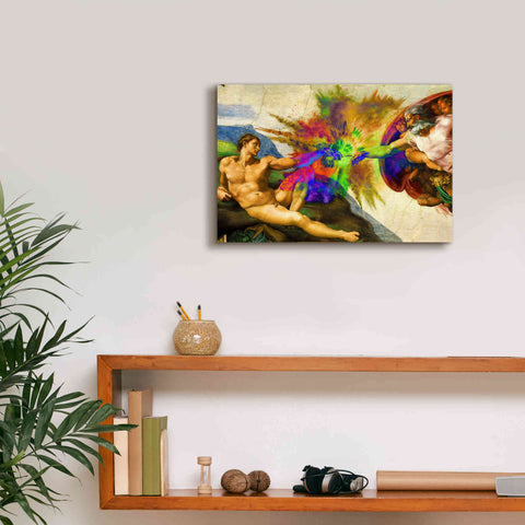 Image of 'Michelangelo - Creation of Adam Colorful I' by Epic Art Portfolio, Canvas Wall Art,18x12