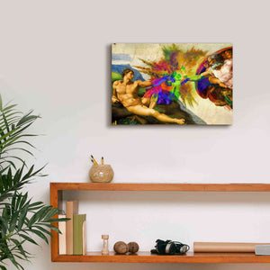 'Michelangelo - Creation of Adam Colorful I' by Epic Art Portfolio, Canvas Wall Art,18x12