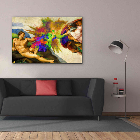 Image of 'Michelangelo - Creation of Adam Colorful I' by Epic Art Portfolio, Canvas Wall Art,60x40