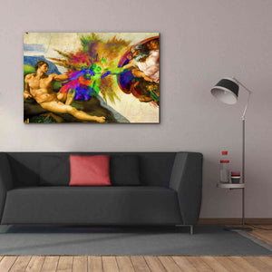 'Michelangelo - Creation of Adam Colorful I' by Epic Art Portfolio, Canvas Wall Art,60x40