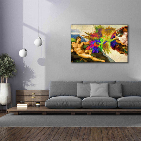 Image of 'Michelangelo - Creation of Adam Colorful I' by Epic Art Portfolio, Canvas Wall Art,60x40