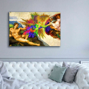 'Michelangelo - Creation of Adam Colorful I' by Epic Art Portfolio, Canvas Wall Art,60x40