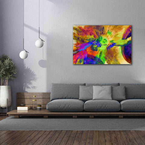 Image of 'Michelangelo - Creation of Adam Colorful II' by Epic Art Portfolio, Canvas Wall Art,60x40
