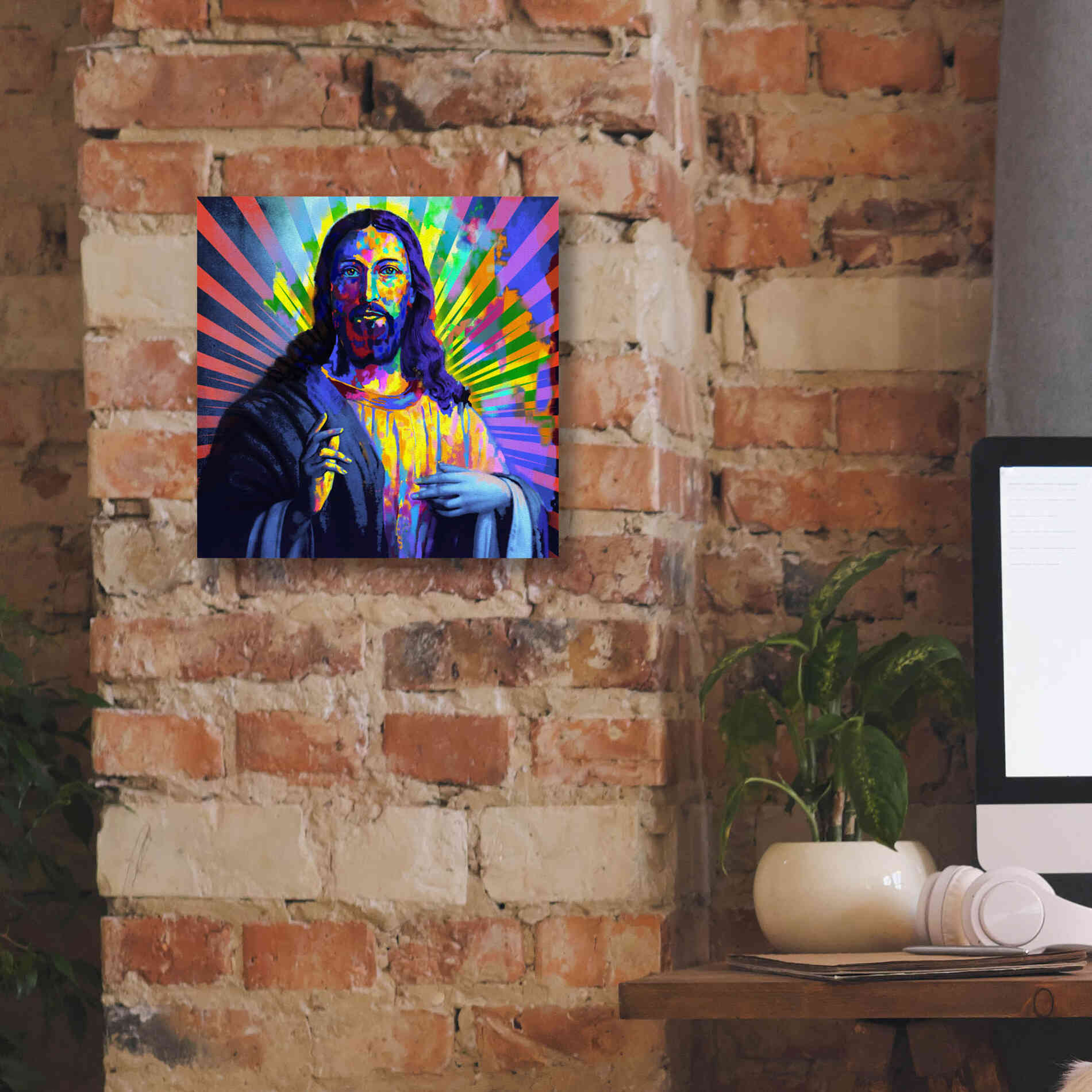 'Colorful Christ I' by Epic Art Portfolio, Canvas Wall Art,12x12