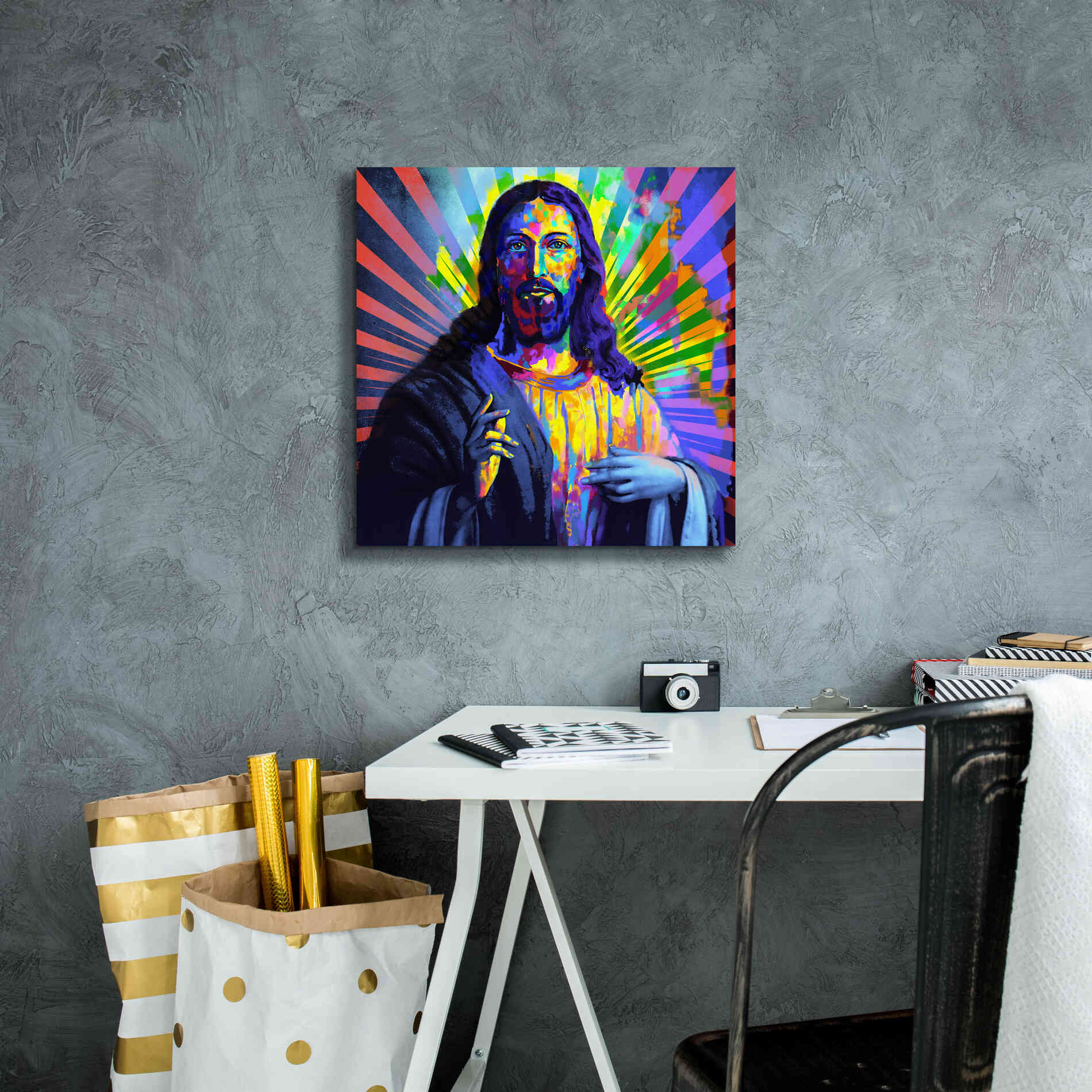 'Colorful Christ I' by Epic Art Portfolio, Canvas Wall Art,18x18