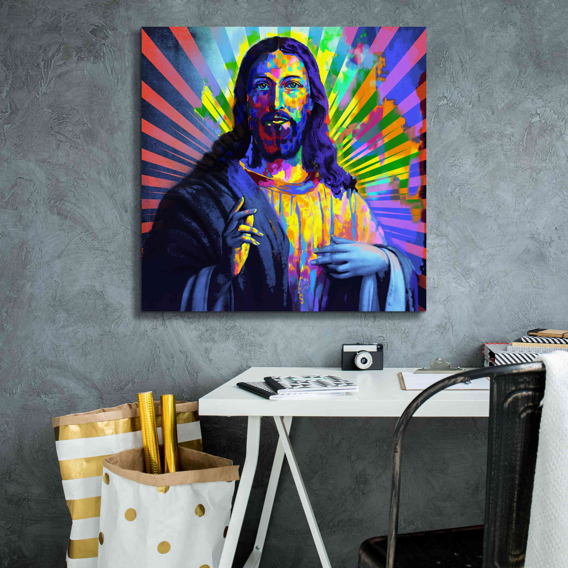'Colorful Christ I' by Epic Art Portfolio, Canvas Wall Art,26x26