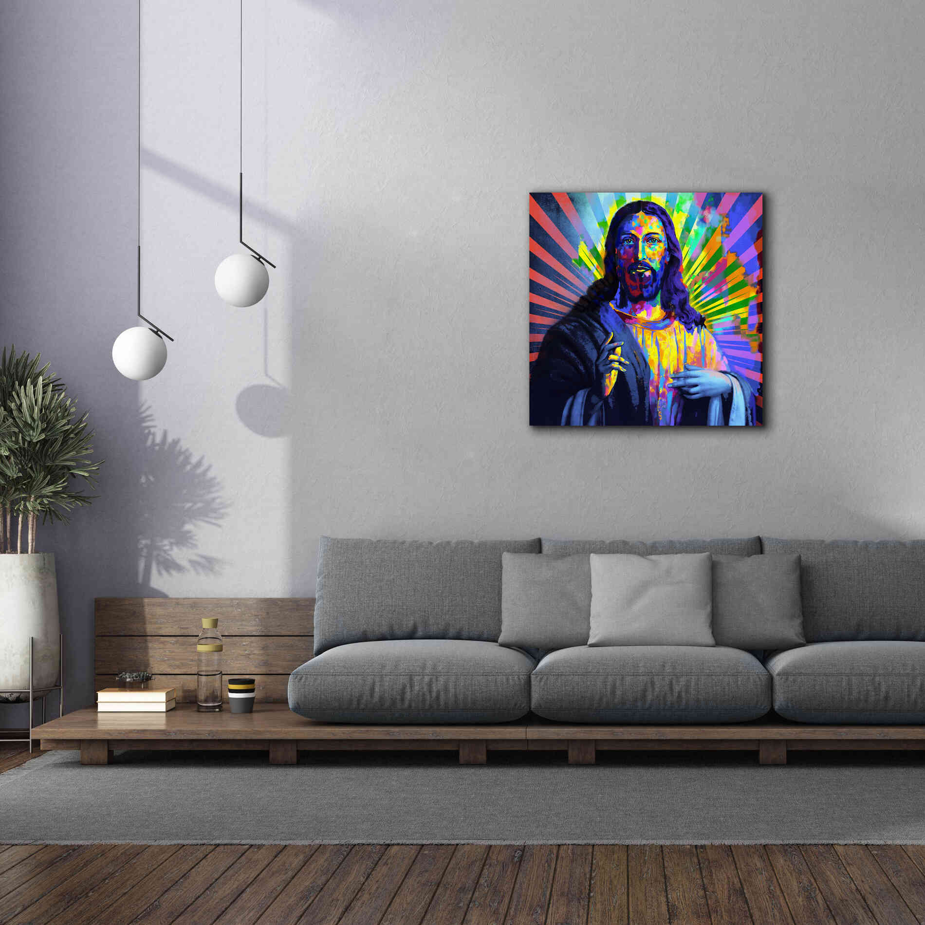 'Colorful Christ I' by Epic Art Portfolio, Canvas Wall Art,37x37