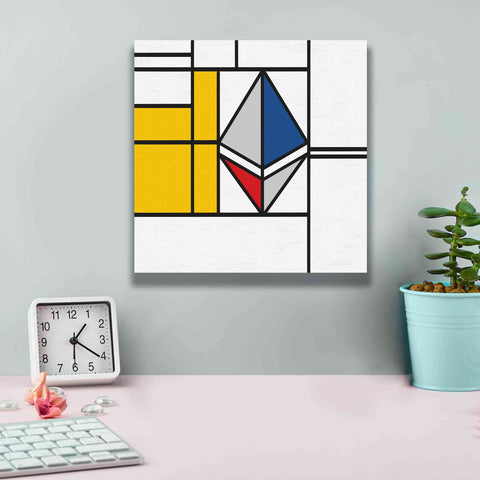 Image of 'Mondrian 3937 Ethereum Crypto Art-01' by Epic Portfolio, Giclee Canvas Wall Art,12x12