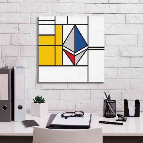 Image of 'Mondrian 3937 Ethereum Crypto Art-01' by Epic Portfolio, Giclee Canvas Wall Art,18x18