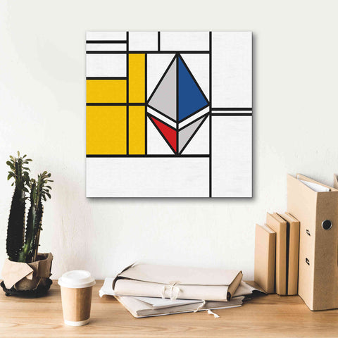 Image of 'Mondrian 3937 Ethereum Crypto Art-01' by Epic Portfolio, Giclee Canvas Wall Art,18x18