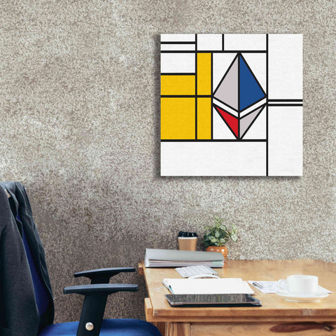 Image of 'Mondrian 3937 Ethereum Crypto Art-01' by Epic Portfolio, Giclee Canvas Wall Art,26x26