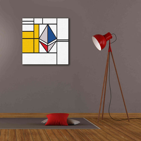 Image of 'Mondrian 3937 Ethereum Crypto Art-01' by Epic Portfolio, Giclee Canvas Wall Art,26x26