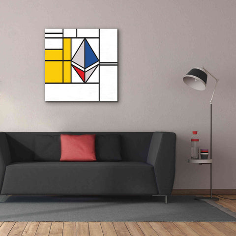 Image of 'Mondrian 3937 Ethereum Crypto Art-01' by Epic Portfolio, Giclee Canvas Wall Art,37x37