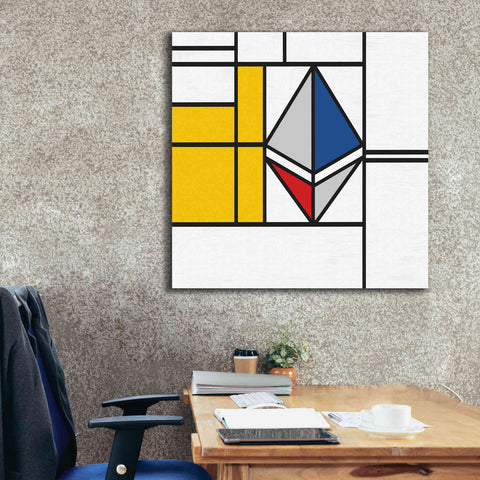 Image of 'Mondrian 3937 Ethereum Crypto Art-01' by Epic Portfolio, Giclee Canvas Wall Art,37x37