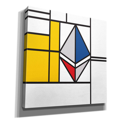 Image of 'Mondrian 3937 Ethereum Crypto Art-01' by Epic Portfolio, Giclee Canvas Wall Art