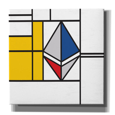 Image of 'Mondrian 3937 Ethereum Crypto Art-01' by Epic Portfolio, Giclee Canvas Wall Art