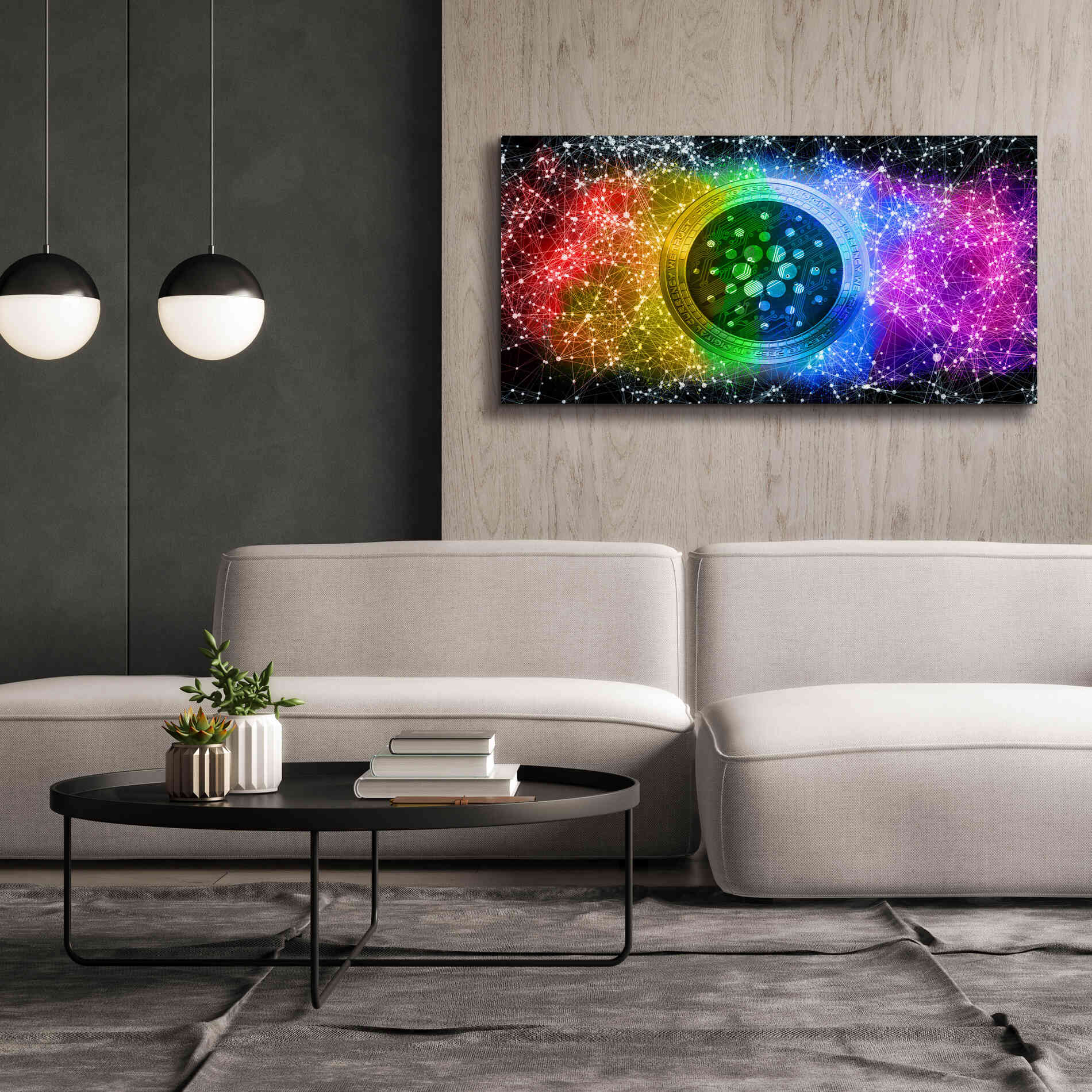 'Ada Cardano Crypto Constalation' by Epic Portfolio, Giclee Canvas Wall Art,60x30