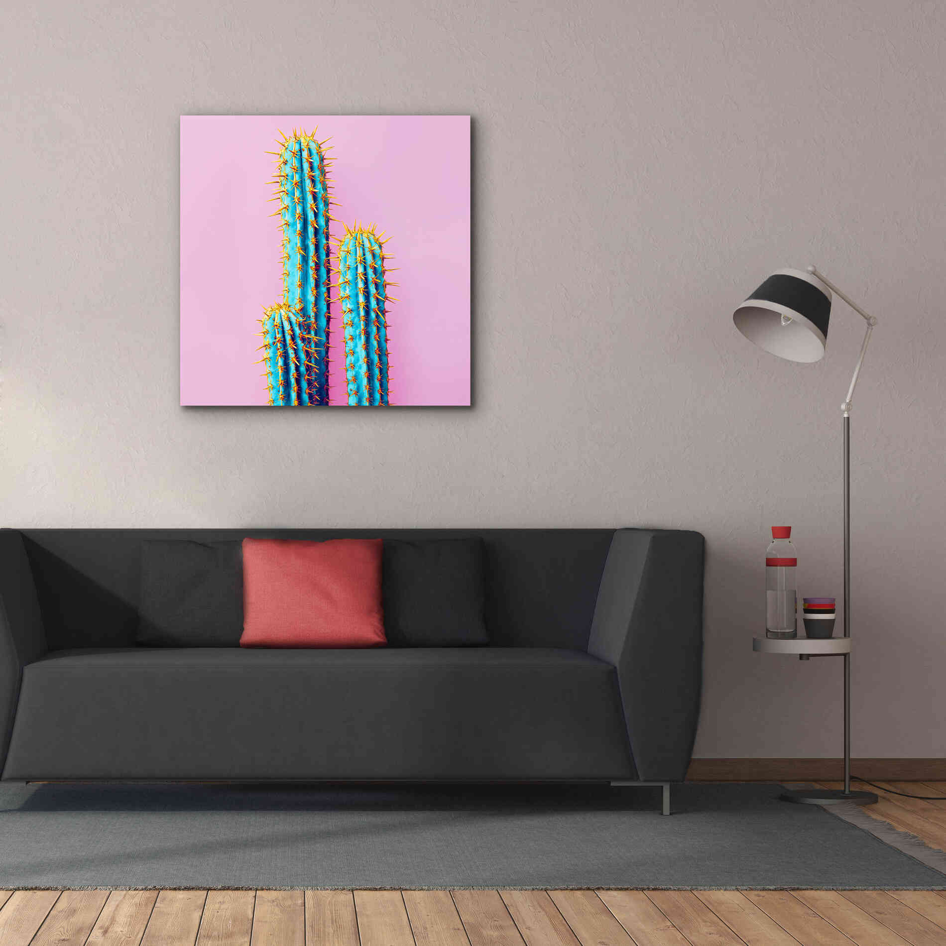 'Bubble Gum Cactus' by Epic Portfolio, Giclee Canvas Wall Art,37x37