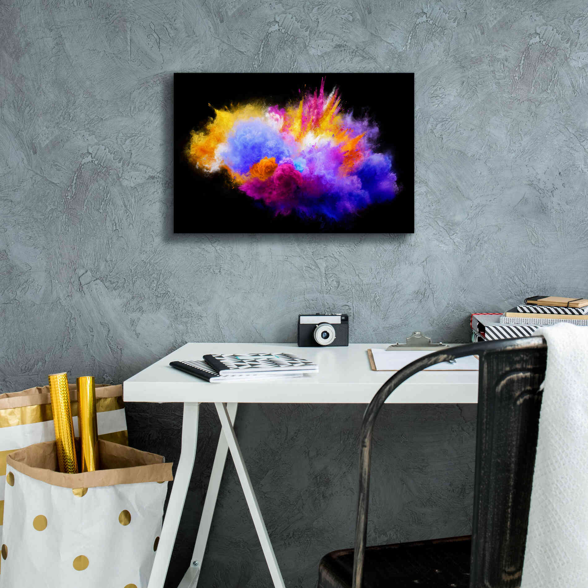 'Colorful Eruption ' by Epic Portfolio, Giclee Canvas Wall Art,18x12