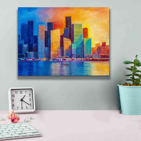 Image of 'Colorful Skyline' by Epic Portfolio, Giclee Canvas Wall Art,16x12