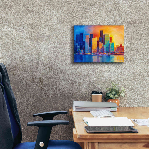 Image of 'Colorful Skyline' by Epic Portfolio, Giclee Canvas Wall Art,16x12