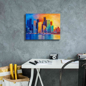 'Colorful Skyline' by Epic Portfolio, Giclee Canvas Wall Art,16x12