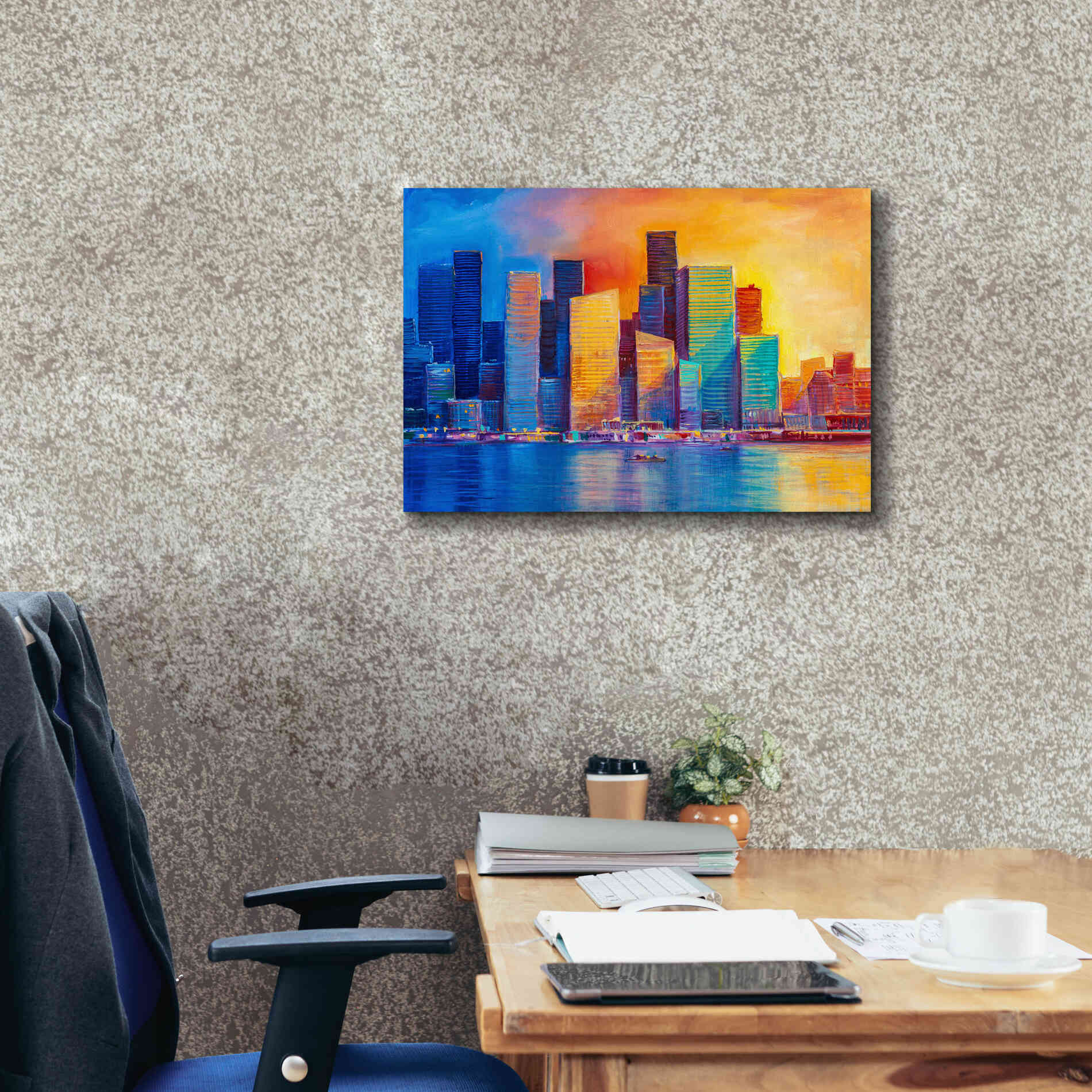 'Colorful Skyline' by Epic Portfolio, Giclee Canvas Wall Art,26x18
