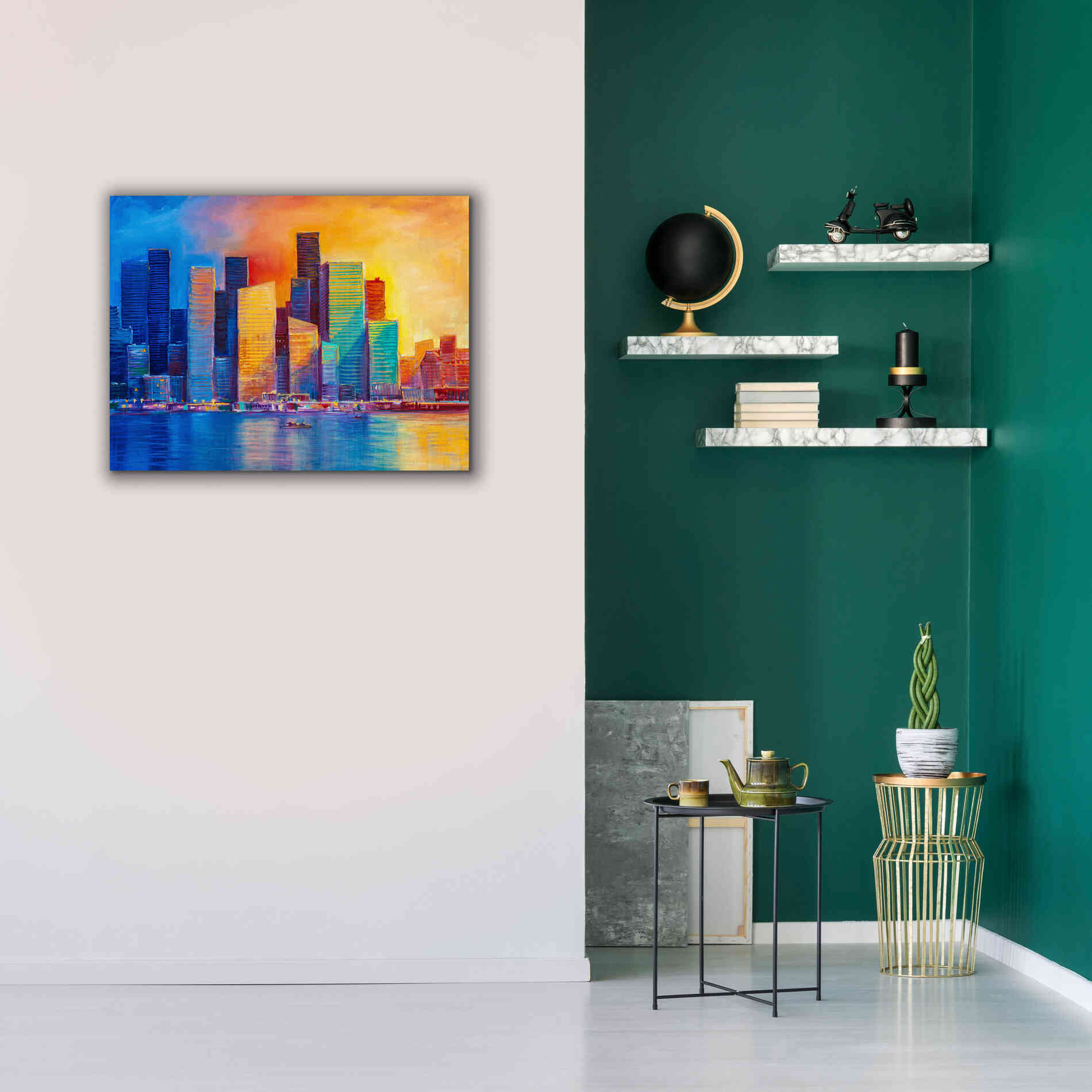 'Colorful Skyline' by Epic Portfolio, Giclee Canvas Wall Art,34x26