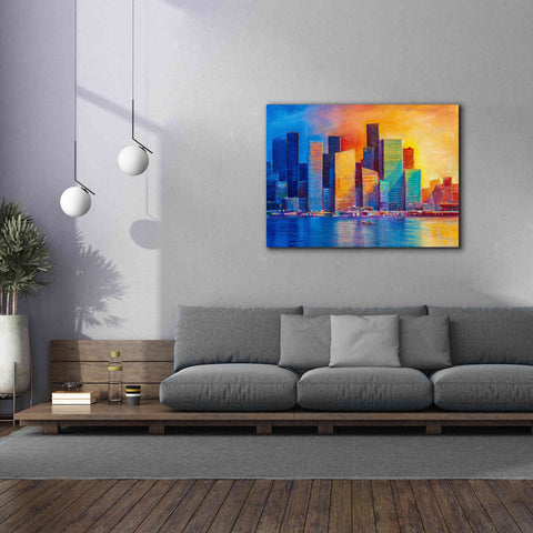 Image of 'Colorful Skyline' by Epic Portfolio, Giclee Canvas Wall Art,54x40