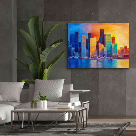Image of 'Colorful Skyline' by Epic Portfolio, Giclee Canvas Wall Art,54x40