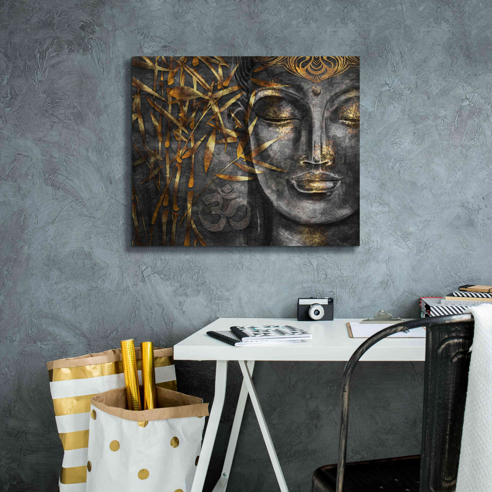 'Golden Budha' by Epic Portfolio, Giclee Canvas Wall Art,24x20
