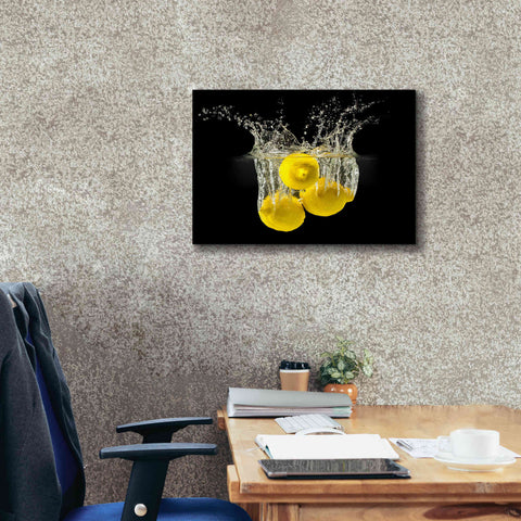 Image of 'Lemon Splash' by Epic Portfolio, Giclee Canvas Wall Art,26x18