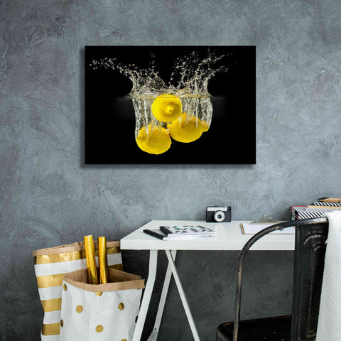 Image of 'Lemon Splash' by Epic Portfolio, Giclee Canvas Wall Art,26x18