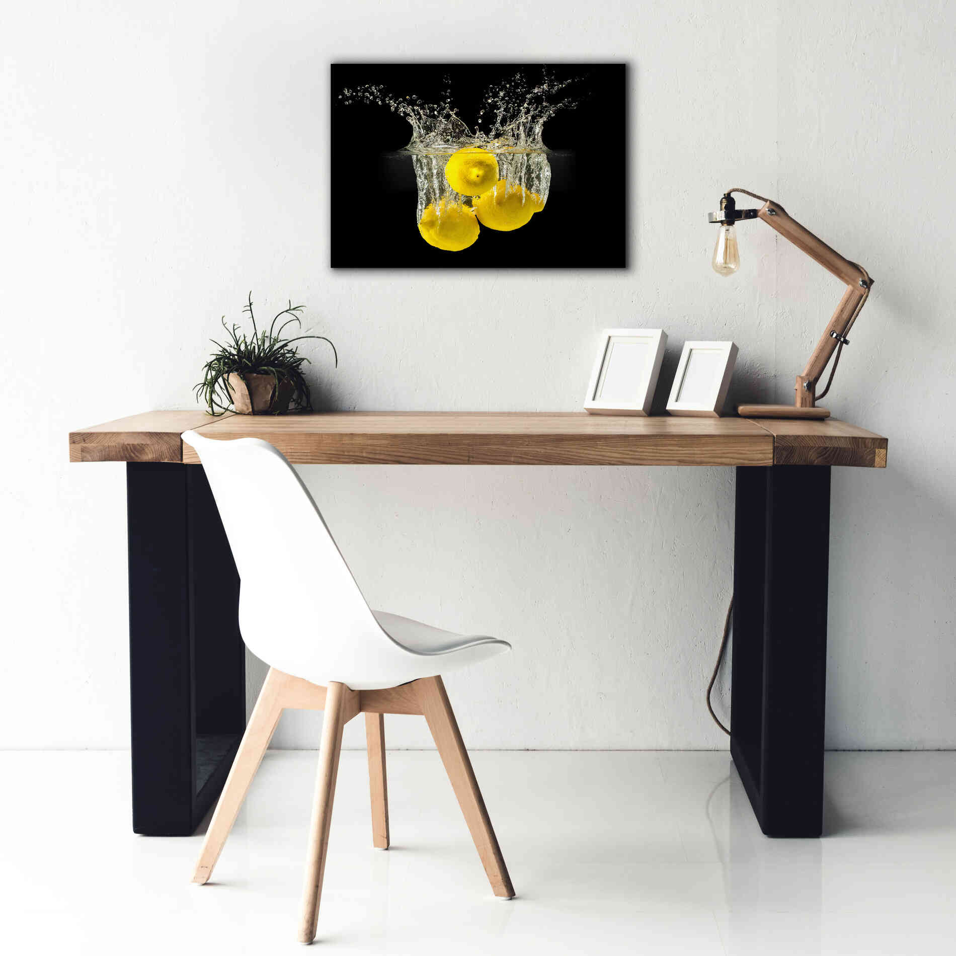 'Lemon Splash' by Epic Portfolio, Giclee Canvas Wall Art,26x18