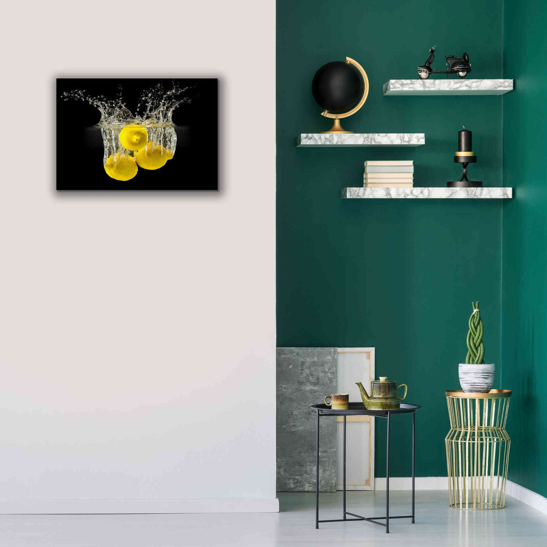 'Lemon Splash' by Epic Portfolio, Giclee Canvas Wall Art,26x18