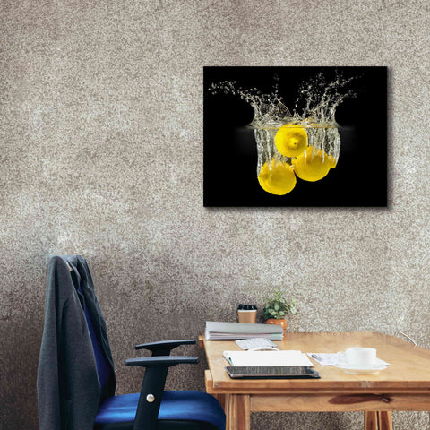 Image of 'Lemon Splash' by Epic Portfolio, Giclee Canvas Wall Art,34x26