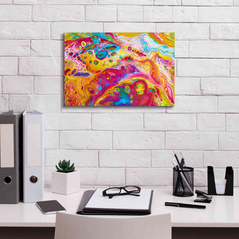 Image of 'Liquid Pour Yellow' by Epic Portfolio, Giclee Canvas Wall Art,18x12