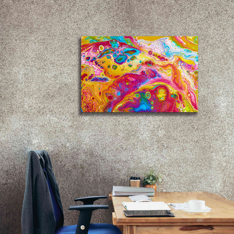 Image of 'Liquid Pour Yellow' by Epic Portfolio, Giclee Canvas Wall Art,40x26