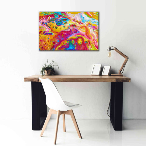 Image of 'Liquid Pour Yellow' by Epic Portfolio, Giclee Canvas Wall Art,40x26